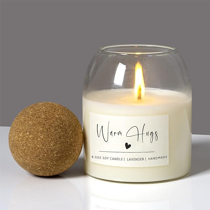 House Warming Gifts New Home，Housewarming New Home Gift Ideas for Women Men Neighbor | Soy Wax, Long-Lasting 60-Hours, Lavender (Warm Hugs)