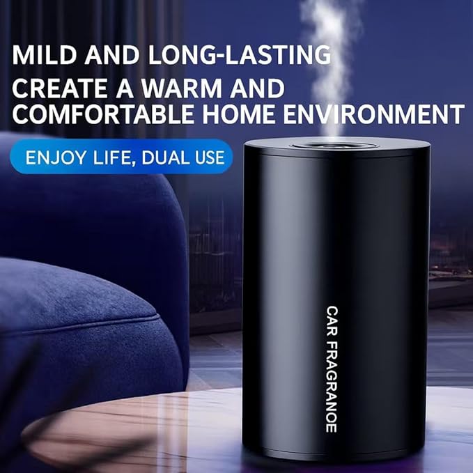 Essential Car Waterless Oil Diffuser: Wireless Rechargeable, Portable Aromatherapy Diffuser with Quiet Mist, Long Battery Life Air Freshener for Home Office Desk, Compact Black Design