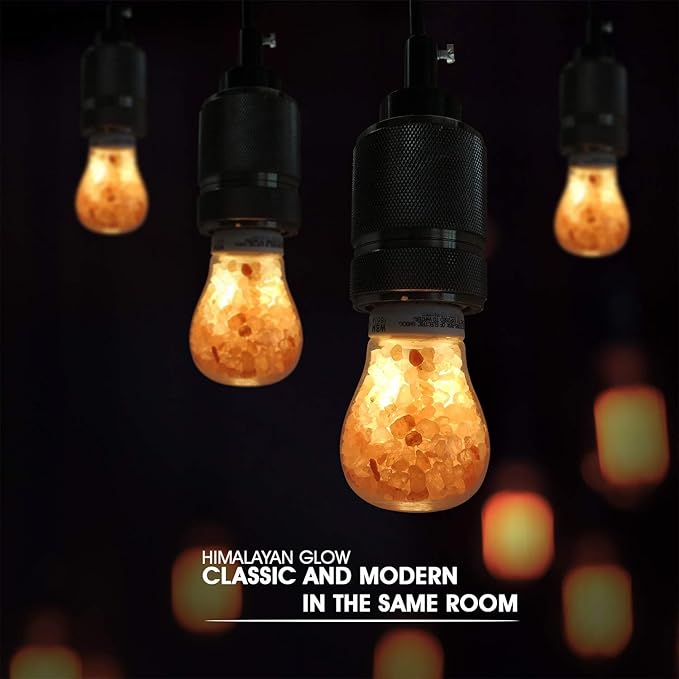 Himalayan Glow 60-Watt Salt Light Bulb - 1 Count, Dimmable, Fits Most Salt Lamps, Warm Ambiance, Room Decor, Home Decor, Energy Efficient, Long Lasting, Relaxation, Gift