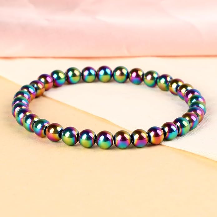 LPBeads Handmade Natural Gemstone Stretch Elastic Bracelet Healing Crystal Round Stone Beads Jewelry Gifts for Women Men