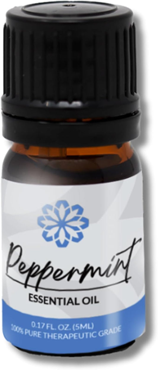 Essence Peppermint Essential Oil – 100% Pure & Therapeutic Grade – Perfect for Aromatherapy, Diffusers & Recharging Essence Nasal Diffuser Rings – Natural Stress & Mood Support (5mL)