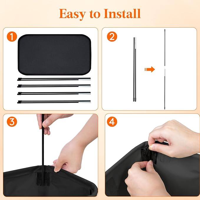 Lifewit 2 Pack Slim Laundry Hamper, Collapsible Narrow Laundry Basket, Small Tall Dirty Clothes Hampers with Handles for Bathroom Bedroom College Dorm, Black, 50L