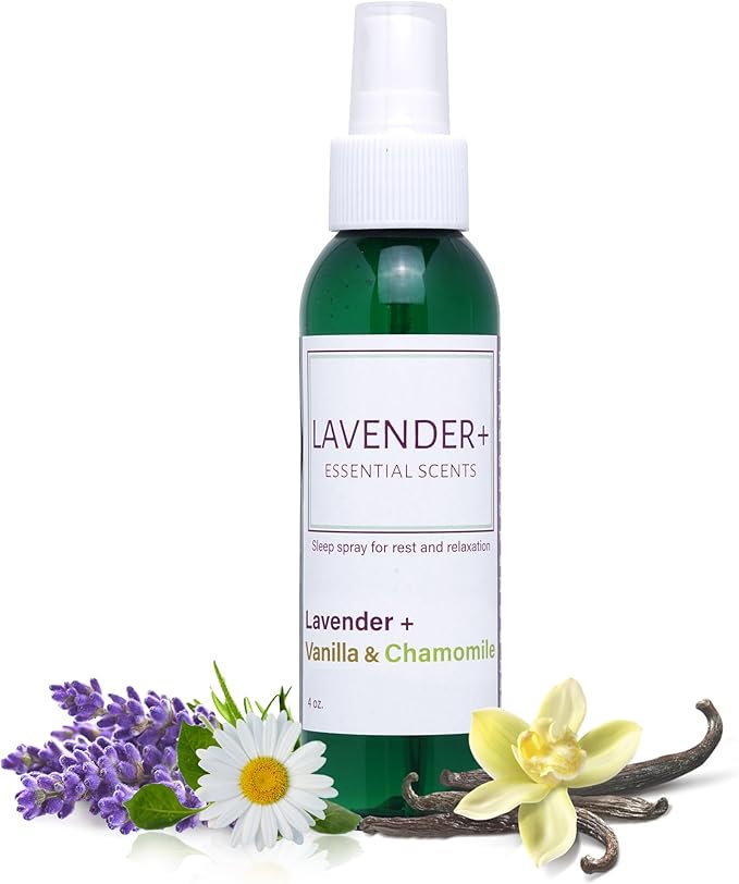 Lavender Sleep Spray for Pillows, Linens & Pajamas. Natural Calming Lavender, Vanilla & Chamomile Aromatherapy Mist + Amethyst & Reiki Energy. Deep Sleep & Bedtime Relaxation for Adults & Kids 1x 4oz