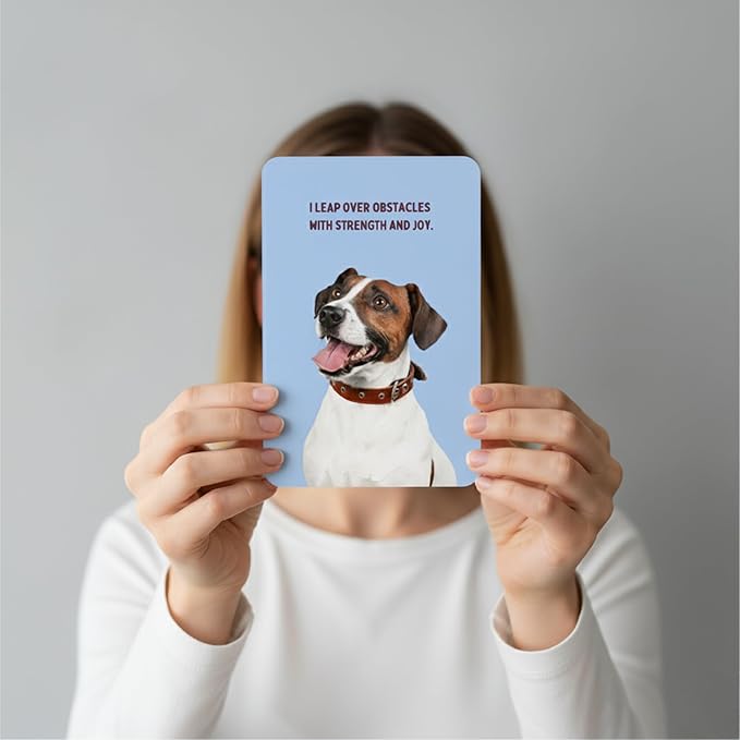 Gift for Dog Lovers | 50 Cards with Positive Affirmations for Stress & Anxiety Relief | Dog Mom Gifts for Women for Self Care, Christmas Stocking Stuffers, Birthday, New Puppy, Cheer Up, Motivation