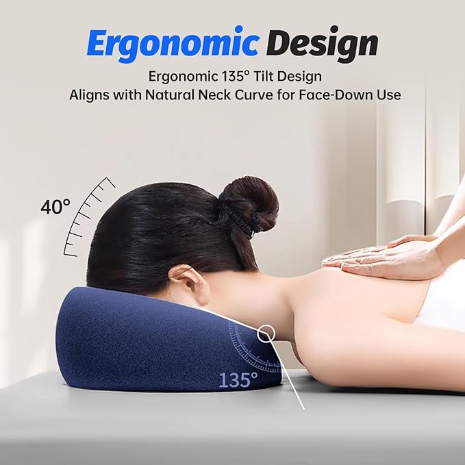 Face Down pillows Massage pillow for Bed Headrest Prone Down Sleeping，Face Cradle，Bbl Pillow After Surgery Post Eye Surgery Recovery & Vitrectomy Recovery Equipment Removable Cover Navy Blue