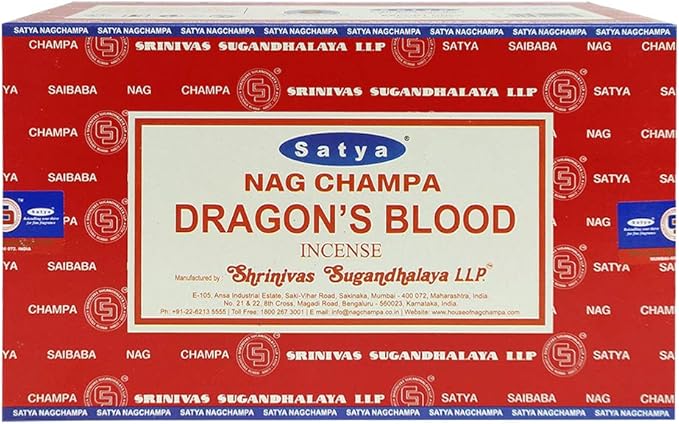 Dragon's Blood Incense Sticks and Incense Stick Holder Bundle Insence Insense Satya