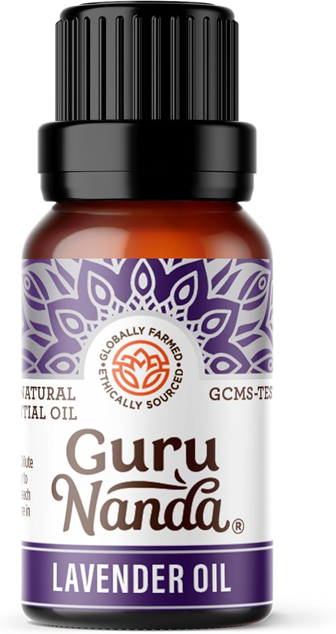 GuruNanda Lavender Essential Oil, 100% Pure, Natural & Undiluted Aromatherapy Oil for Diffusers, Massage & DIY Recipes, Aids Relaxation and Feeling of Calmness (0.5 FL Oz)