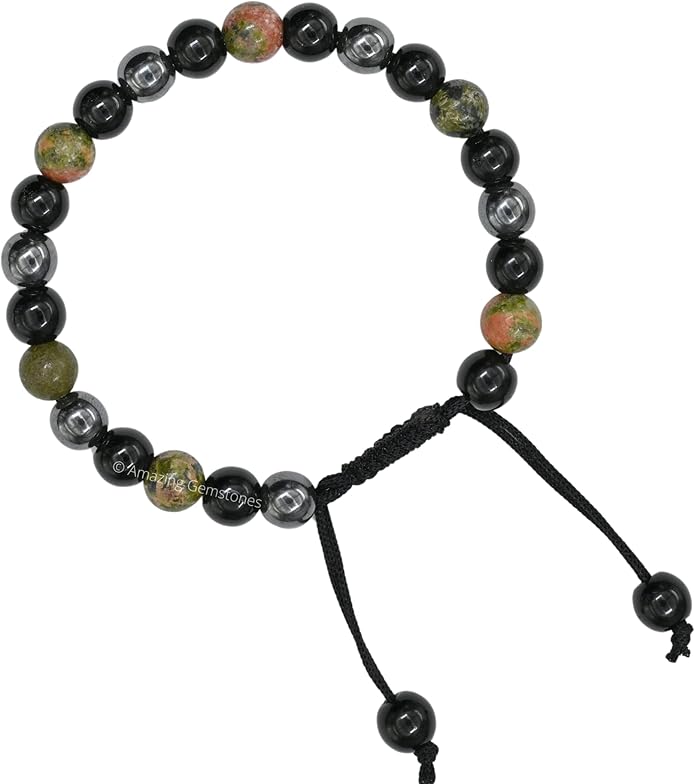 Natural Healing Crystal Bracelet for Women - Mens Bracelet Energy Balancing Gemstones Set - Adjustable Stone Bead Bracelet for Men and Women - Chakra Crystal Therapy Accessory, Meditation