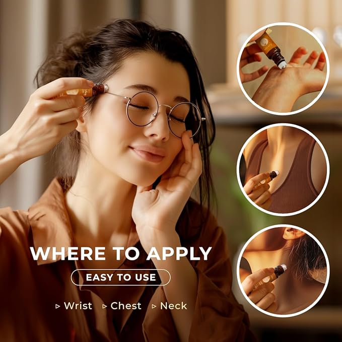 Gya Labs Migraine Manager Essential Oil Roll On - 0.34 Fl Oz - Travel Size Roller for Camping, Skin, Aromatherapy Relief, Convenience