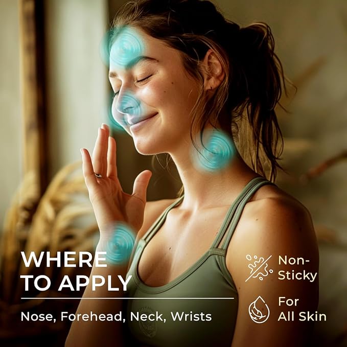 Gya Labs Active Energy Essential Oil Roll On - 0.34 Fl Oz - Travel Size Roller for Camping, Skin, Aromatherapy Relief, Convenience