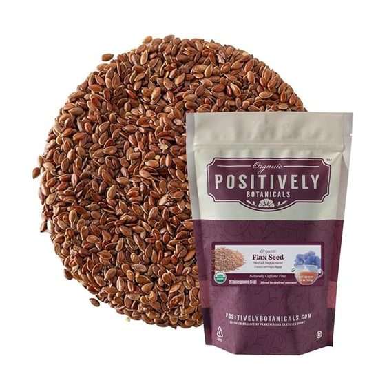 Organic Positively Botanicals Company, Flax Seeds, Herbal Tea Loose Leaf Botanical, 16 Ounce