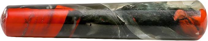 Amazing Gemstone African Bloodstone Crystal Wand Massage Stick - Pelvic Wand Gua Sha for Adults - Crystals and Healing Stones Massage Wands for Adults Gifts (Smooth)