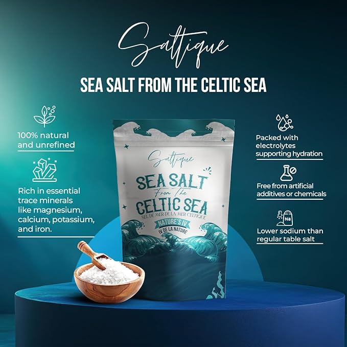 French Sea Salt Fine ground From the Celtic Sea 5lb- 100% Natural and Unrefined - Hand-Harvested Mineral Salt (5lb Fine)