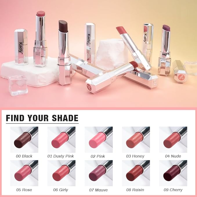 Kaely 2Pcs Honey Glossy Lipstick for Women, Rose & Girly Moisturizing Shine Lipstick for Dry Lips, Hydrating Nourishing Tinted Lip Balm, Sheer Lightweight Lip Gloss Stain Makeup, Vegan, 05+06