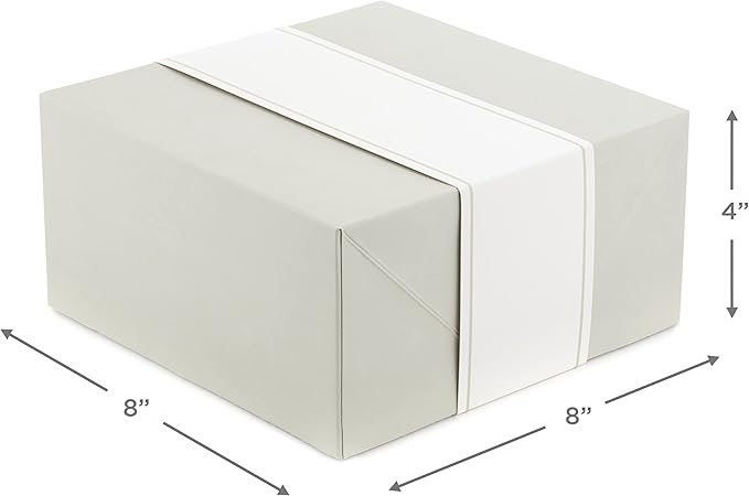 Hallmark 8" Medium Pearl White Gift Boxes with Wrap Bands (3 Boxes, 3 Wrap Bands) for Easter, Weddings, Bridal Parties, Valentine's Day, Graduations, Wrapped Treats and Cookies