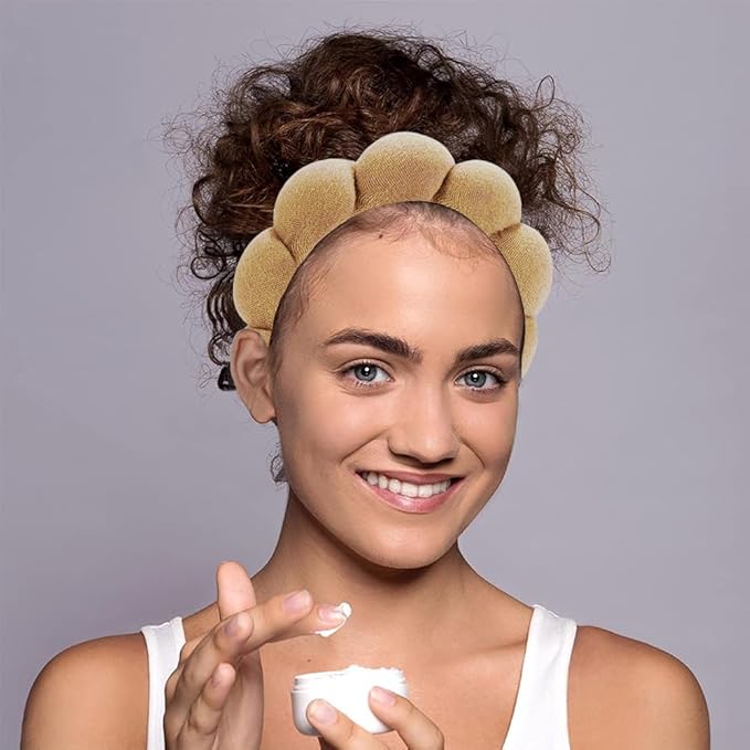 Spa Headbands for Face & Makeup - Terry Cloth Puffy Headbands for Mask Treatment