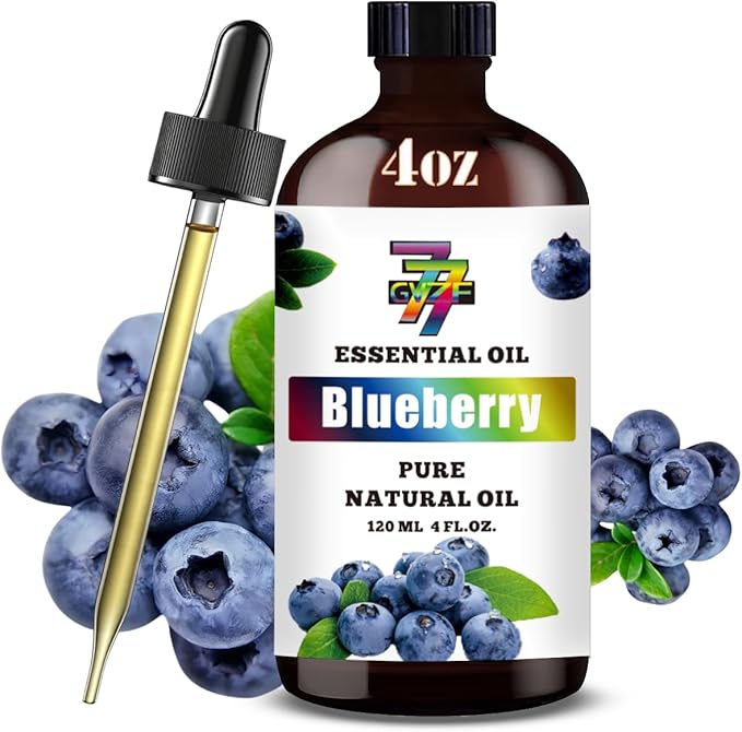 Blueberry Essential Oil (4 oz/120 ml) — Blueberry Oils for Aromatherapy, diffusers, humidifiers, Home fragrances, DIY Skincare, soap Making, DIY Candle Making, Relaxation, Yoga, and Meditation