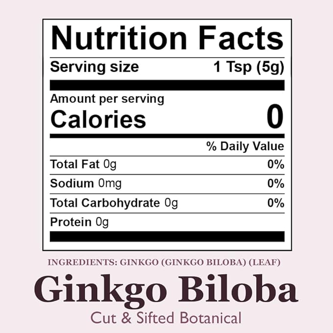 Organic Positively Botanicals Company, Ginkgo Biloba, Herbal Tea Loose Leaf Botanical, 16 Ounce
