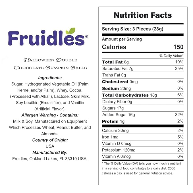 Halloween Double Chocolate Bumpkin Balls, Milk Chocolate Trick-Or-Treat Party Bag Fillers, Individually Wrapped in Multi-color Eye Design Foils, Kosher Certified (Half-Pound)