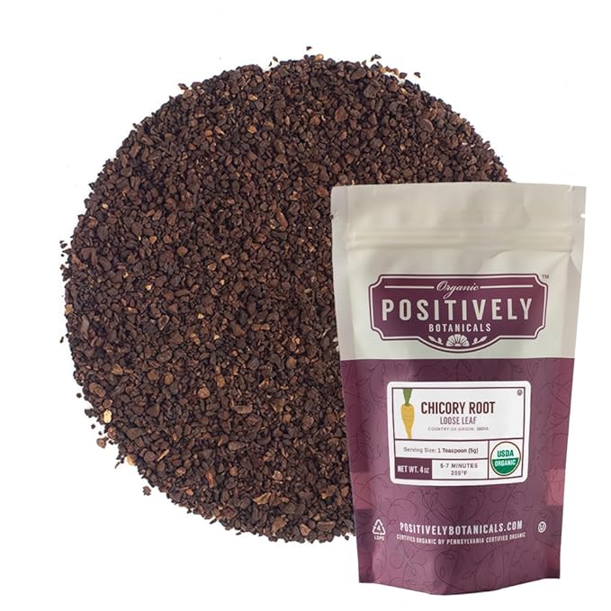 Organic Positively Botanicals Company, Chicory Root, Herbal Tea Loose Leaf Botanical, 4 Ounce