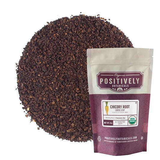 Organic Positively Botanicals Company, Chicory Root, Herbal Tea Loose Leaf Botanical, 4 Ounce