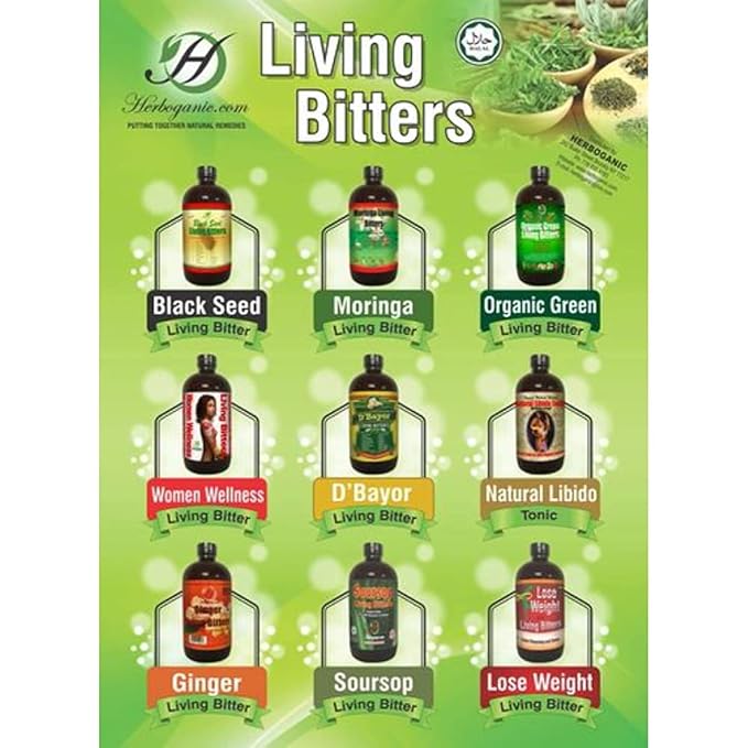 Herboganic Ginger Living Bitters | All Natural Living Bitters | 16 oz