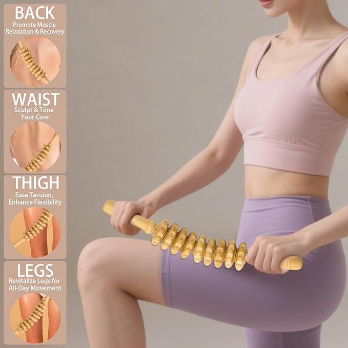 6-in-1 Wood Therapy Massage Tools & Lymphatic Drainage Massager Kit - Maderoterapia Wooden Body Sculpting Set for Anti-Cellulite, Muscle Pain Relief, Body Contouring, Shaping