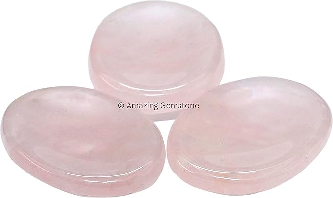 Amazing Gemstone Rose Quartz Worry Stone Crystals and Healing Stones - Worry Stones for Stress Relief Gifts - Piedra Crystal Fidget for Meditation - Unique Stocking Stuffers and Birthday Gifts