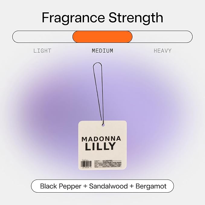 DedCool Air Freshener | Madonna Lilly | For Cars, Closets & Drawers | Hanging Odor Eliminator | Long-Lasting Scent Infused with Essential Oils | Vegan, Non-Toxic, Cruelty-Free Fragrance For All