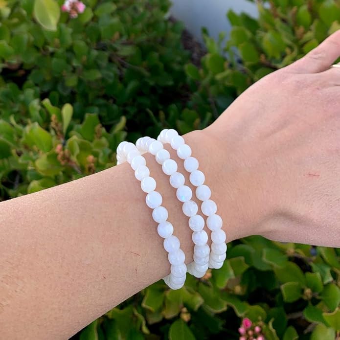 Adabele 1pc Natural Stretch Gemstone Bracelet 6mm (0.24 Inch) Bead 7" 7.5" 8 inch Healing Crystal Quartz Energy Chakra Jewelry Women Birthday Gift