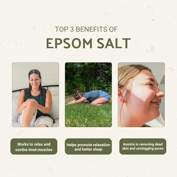 Epsom Salt (48oz) - Direct from The Shore of The Dead Sea - Organic Salt as Body Scrubs, Bath Salt, and Foot Bath Soak 1 Pack