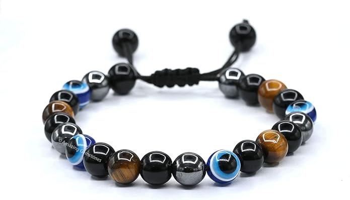 Natural Healing Crystal Bracelet for Women - Mens Bracelet Energy Balancing Gemstones Set - Adjustable Stone Bead Bracelet for Men and Women - Chakra Crystal Therapy Accessory, Meditation