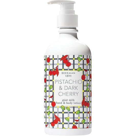 Beekman 1802 Pistachio & Dark Cherry Goat Milk Body Lotion- Scented - 12.5 oz - Hydrating & Deeply Moisturizing - With Shea Butter & Jojoba Seed Oil - Good for Sensitive Skin - Cruelty Free