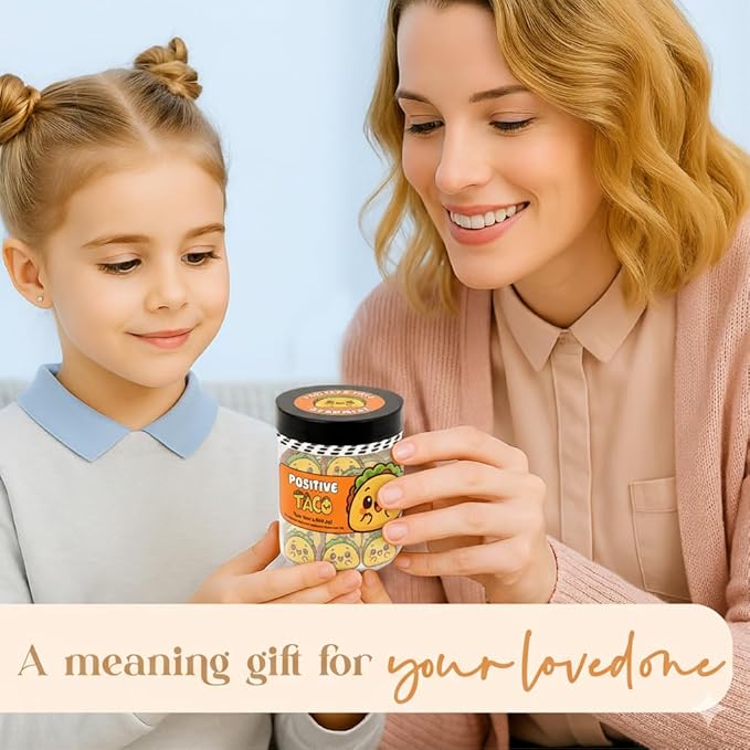 60 Positive Taco Cards Jar, Affirmation Cards for Women, Emotional Support Tacos, Taco Gifts for Women, Taco Themed Gifts, Teen Girl Trendy Stuff