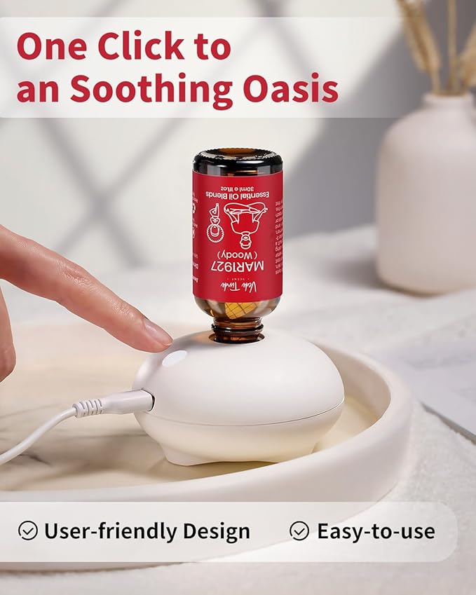 VTS Waterless Diffuser for Essential Oils, Aromatherapy Essential Oil Nebulising Diffuser for Home, Bedroom, Bathroom, Living Room, Outdoor, Office, Car