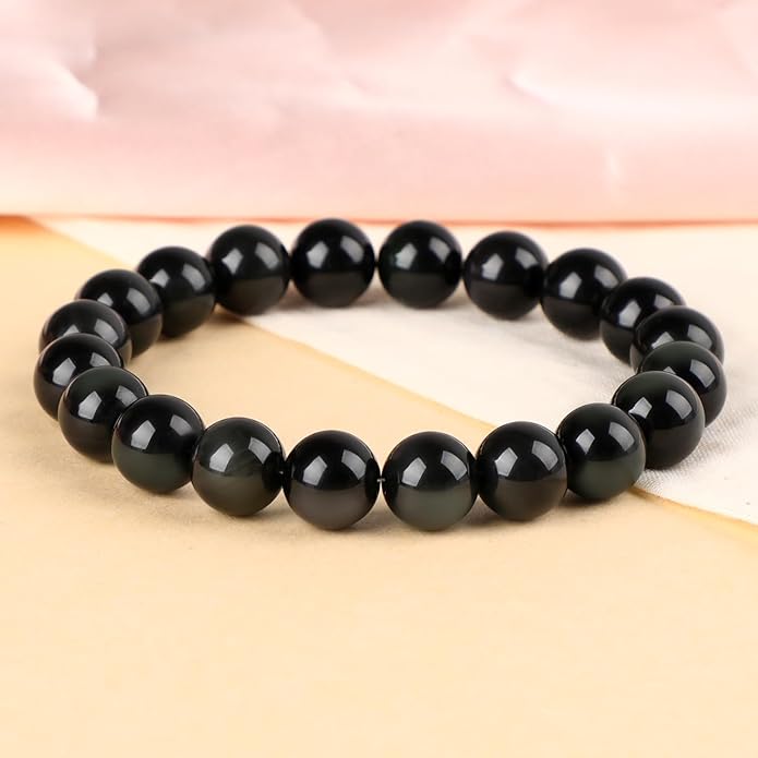LPBeads Handmade Natural Gemstone Stretch Elastic Bracelet Healing Crystal Round Stone Beads Jewelry Gifts for Women Men