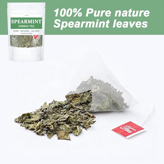LYCKLIGA - Spearmint Tea Bags - Spearmint Leaves - Support Digestion & Natural Breath Freshener - Traditional Herbal Tea.(15 Tea bags)