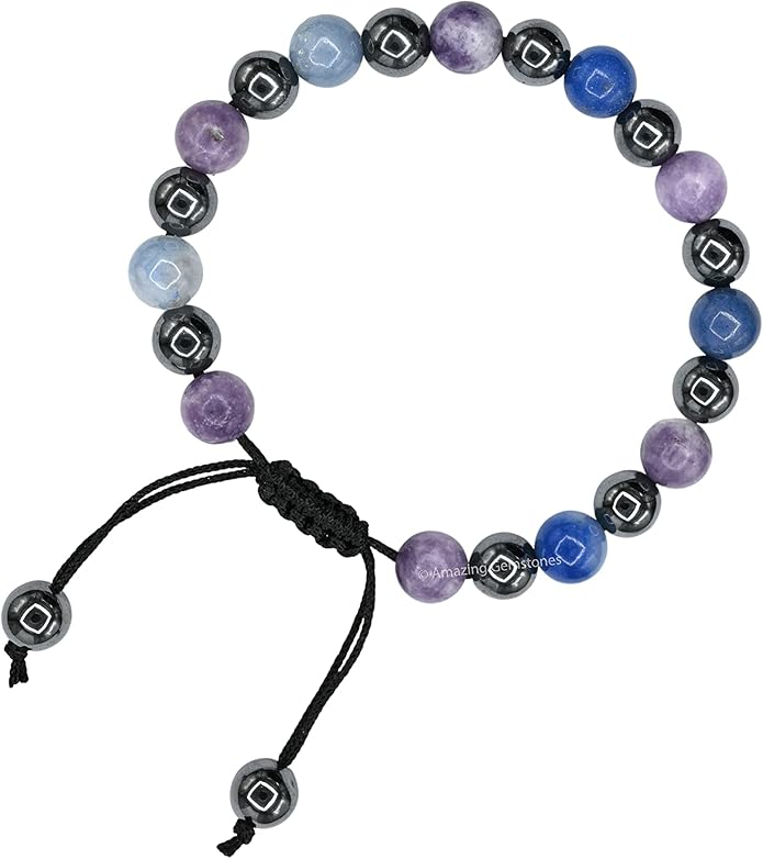 Natural Healing Crystal Bracelet for Women - Mens Bracelet Energy Balancing Gemstones Set - Adjustable Stone Bead Bracelet for Men and Women - Chakra Crystal Therapy Accessory, Meditation