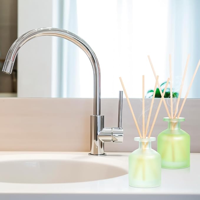 Reed Diffuser - Clean Linen & Jasmine Lily 3.38oz (100ml) 2 Pack Essential Oil Reed Diffuser Set with 8 Sticks, Long Lasting Fragrance for Home, Bathroom, Bedroom, Room, Decor, Gifts