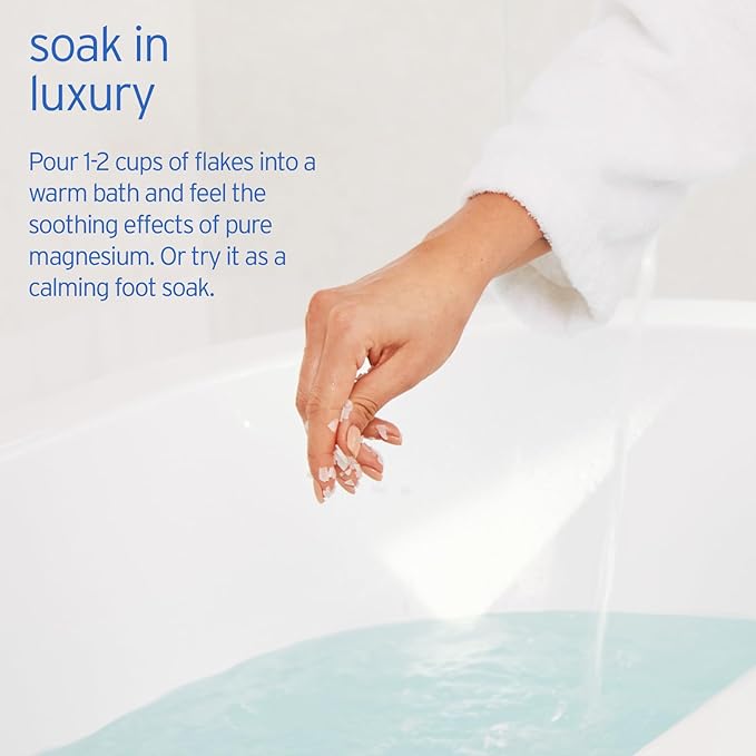 Life-flo Pure Magnesium Bath Flakes - Relaxing Bath Soak - Concentrated Magnesium Chloride Flakes from The Zechstein Seabed - Relief and Relaxation w/Ancient Trace Minerals - 60-Day Guarantee, 1.65lb