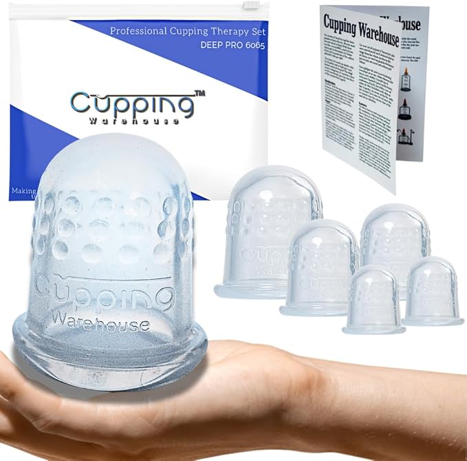 Cupping Warehouse Advanced Grip 6 PRO 6570 -Harder Cups for Advanced Dynamic Treatments- Professional Cupping Therapy Sets Silicone Massage Cups Back Hand Muscle and Joints