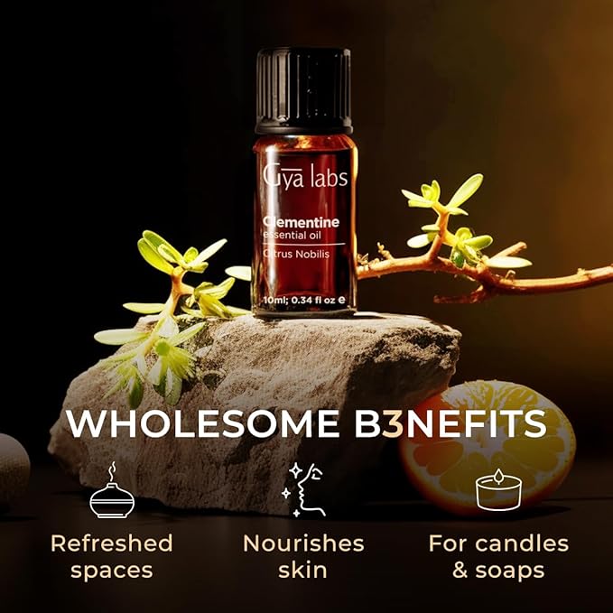 Gya Labs Clementine Essential Oil - 0.34 Fl Oz - for Hair, Skin, Diffuser, Aromatherapy & DIY Candle Making Scent