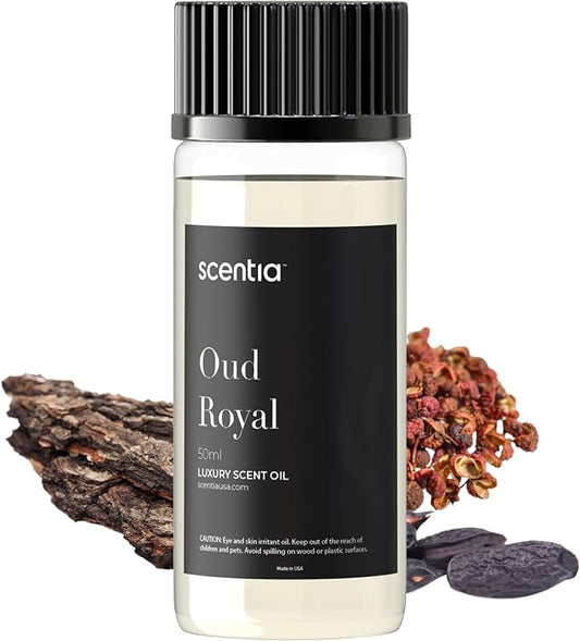 Diffuser Oil Inspired by TF's Oud Wood Perfume, Scentia Oud Royal Fragrance Oil, Perfume Dupe, Aromatherapy Essential Oil Fragrance Set for Ultrasonic, Cold Diffusers, Candle Making 50 mL, 1.67Fl Oz