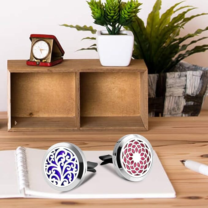 Car Diffuser Vent Clip - 2PCS 30mm Car Essential Oil Diffuser Vent Clips for Home Office Room with 12 Felt Pads Mother's Day, Birthday Gift for Women & Men