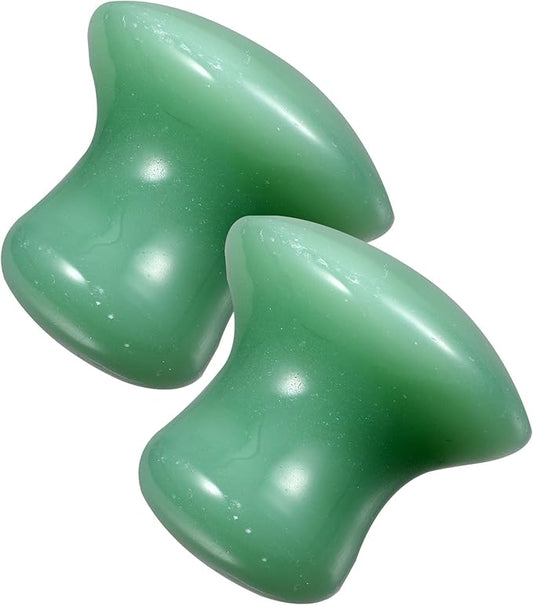 2Pcs Mushroom Head Massage Stone Natural guasha Stone for face Rolling Board Skin Scraping Massage face Sculpting Tool guasha for face spa Jade Plate Aventurine Jade Cosmetic