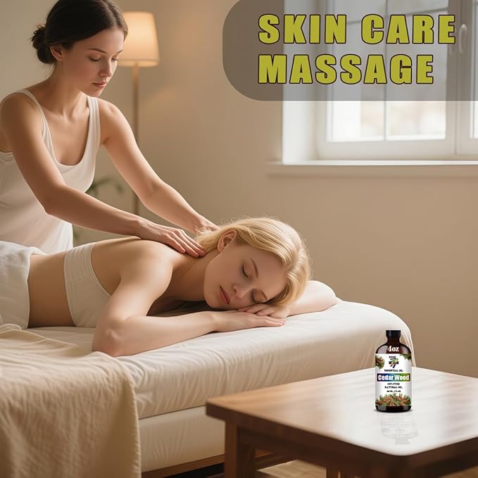 Cedar Wood Essential Oil (4 oz/120 ml) — Cedar Wood Oils for Aromatherapy, diffusers, humidifiers, Home fragrances, DIY Skincare, soap Making, DIY Candle, Relaxation, Yoga, and Meditation