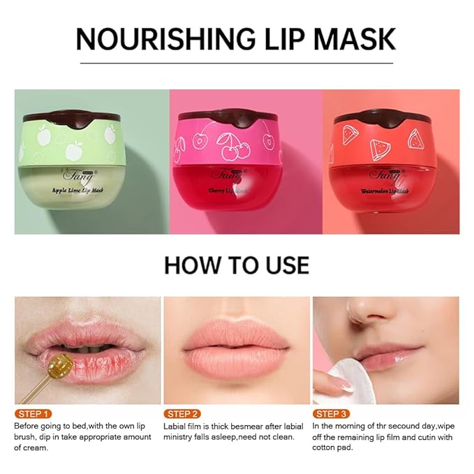 8PCS Bee Lip Balm Honey Pot, Fruit Moisturizing Propolis Lip Mask, Lip Mask Overnight Propolis Moisturizing Lip Balm Hydrating Prevention Dry and Crack Lip Scrubs Exfoliator Lip Wrinkle Care Products