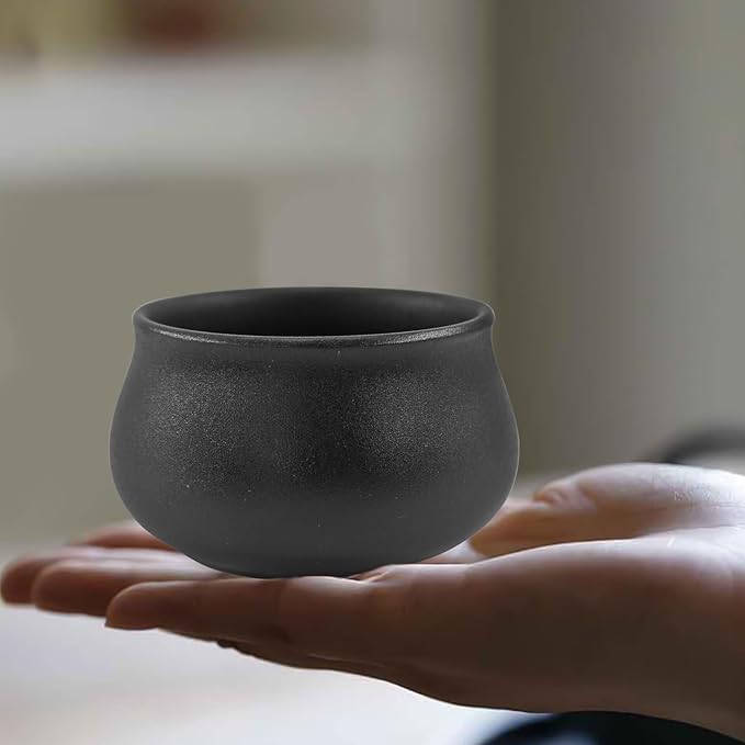 MrMrKura Ceramic Incense Holder for Sticks, Incense Burner Holder Ash Catcher with Non-Slip Pads, Incense Stick Holder for Unique Home Decor/Meditation/Yoga/Gift (Black)