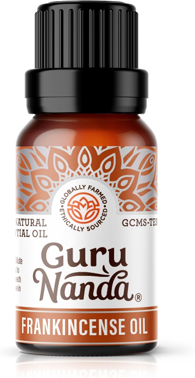 GuruNanda Frankincense Essential Oil, 100% Pure, Natural and Undiluted Diffuser Oil for Aromatherapy, Massages & DIY Recipies, Promotes Comfort & Supports Radiant-looking Skin (0.5 fl Oz)
