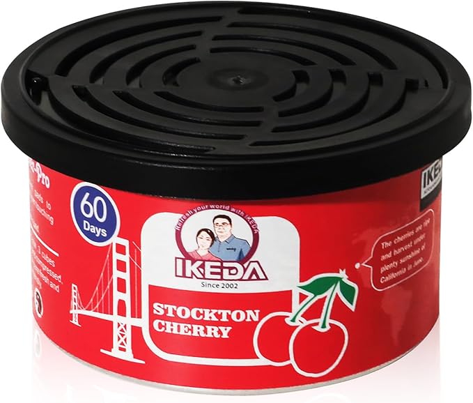 IKEDA Car Air Freshener & Car Odor Eliminator for Auto or Home,Office, 60 Days Long Lasting Scent Cans Freshener, 1.5 Oz Each, 4 Cans, Cherry